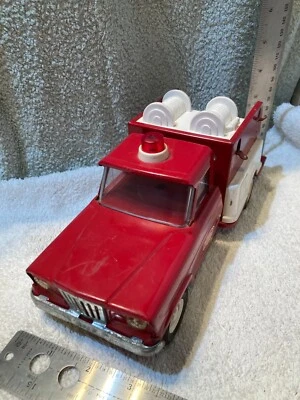 Vintage 1960's Tonka Pressed Steel & Plastic Fire Truck Jeep Nice Vintage - Image 1 of 4