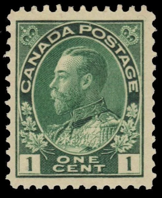 CANADA 104 - King George V "Admiral" Dark Green 1911 Print (pa4704) $40 - Image 1 of 1