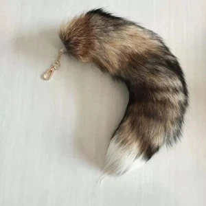 16"-18" Real Sun Fox Fur Tail Keychain Bag Car Accessories Cosplay Toys Pendant - Picture 1 of 1