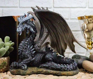 Ebros Dark Dragon (schwarz) Sammlerstück Schlange Figur Skulptur Statue 7,25" H - Bild 1 von 6