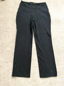 Gloria Vanderbilt Amanda Women's Jeans 10 Black Denim High Rise Straight Leg - Picture 1 of 9
