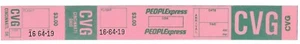 Etiqueta de equipaje de aerolínea - PEOPLExpress - CVG Cincinnati - sin usar obsoleta (BT187) L - Imagen 1 de 1