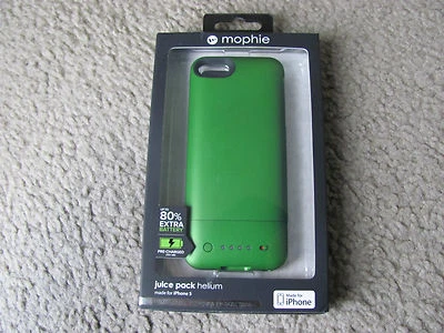 Mophie Juice Pack Helium Case and Rechargeable Battery for iPhone 5 & 5S Green - Image 1 of 2