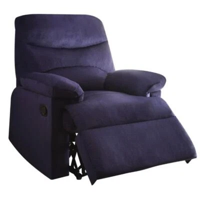 ACME Arcadia Upholstered Woven Fabric Motion Recliner in Blue - Image 1 of 3