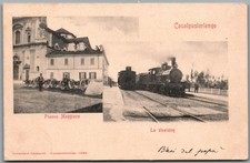 CARTOLINA CASALPUSTERLENGO LODI TRENO STAZIONE SUPER 4X85