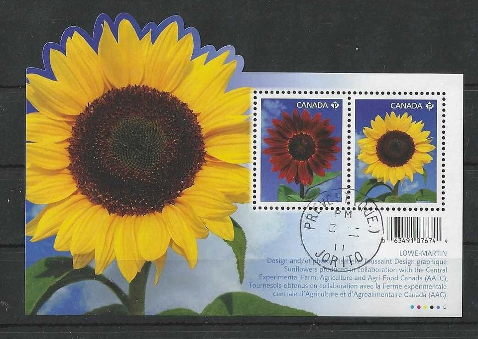 2011 Sunflowers Souvenir Sheet CDS Cancel USED - Image 1 of 1