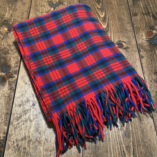 Vtg Pendleton 100 Virgin Wool Fringe Tartan Plaid Blanket 62 x 52 Throw