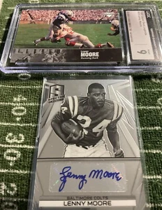 1997 UD LEGENDS #19 LENNY MOORE CGC 9 MINT + 2014 SPECTRA AUTO RELM 21/49 2 LOT - Picture 1 of 3