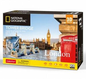 LONDON TOWER BRIDGE Jigsaw PUZZLE 3D National Geographic 120 Pieces