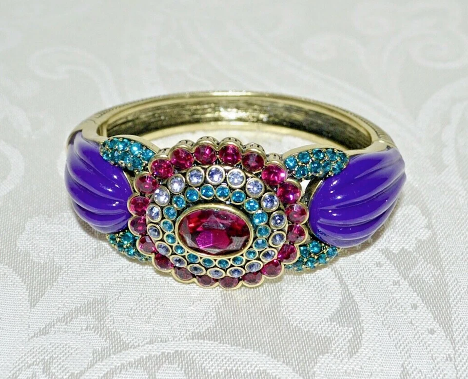 Новый в коробке $180 Heidi Daus коллекционное издание кристалл акцентированный браслет фуксия M/L - Изображение 1 из 4