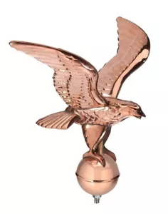 Good Directions Pure Polished Copper Large Flagpole Topper Eagle-FP8815 16" Wing - Picture 1 of 9