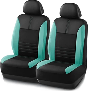 Car Seat Cover, Premium Leather & Breathable Mesh Design, Two Front Set Bucket A - Picture 1 of 12