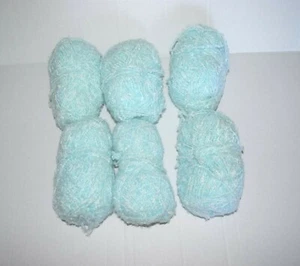 Lot of 6 Cotton Blend Light Blue Boucle Yarn 307gr - Picture 1 of 4