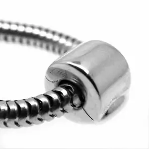 CLIP STOPPER/blocco - Semplice - Cerniera - Argento sterling 925 massiccio perlina ciondolo europea - Foto 1 di 3
