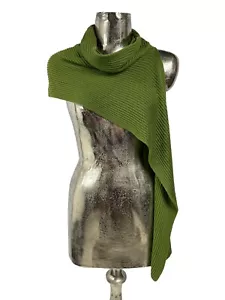 TIRELLI Womens Scarf Wrap NEW Size UK One Size Meadow Green Wool Knit RRP £75 - Picture 1 of 12