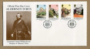 BAILIWICK of GUERNSEY, The Forts of ALDERNEY. First Day Cover, 1986 FDC - Picture 1 of 2