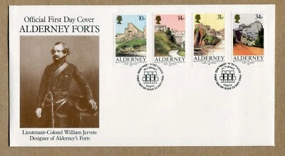 BAILIWICK of GUERNSEY, The Forts of ALDERNEY. First Day Cover, 1986 FDC - Image 1 of 2