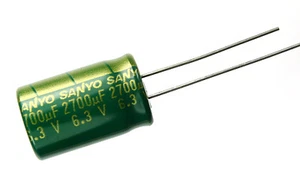 10pcs Sanyo  2700uF 6.3v 105C Radial Electrolytic Capacitor - Picture 1 of 1