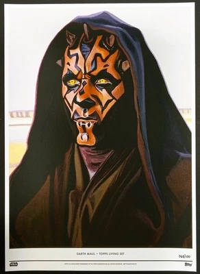 "DARTH MAUL" Topps Star Wars LIVING Set Impresión Bellas Artes, 10"x14" #063/100, ¡N/M! Foto 1 de 4