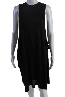 Vestido Allsaints para mujer sin mangas cuello redondo cintura corbata color liso negro talla XS Foto 1 de 4