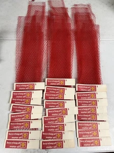 Vintage Shell Motor Oil Advertising Buy A Bag Lot Of 25 Mesh Bags - Picture 1 of 8