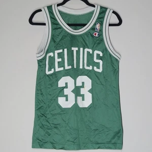 Vintage Boston Celtics Jersey Youth Large Green NBA Basketball Larry Bird 33 90s - Picture 1 of 5