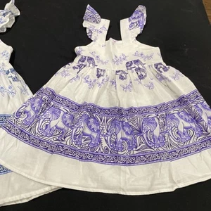 2 children's dresses, cotton, size M and L, for 5 and 6 years - Picture 1 of 10