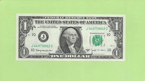 1963B ..UNCIRC $1  J 4497 9662 C  .... 1963B $1  J-C      BARR NOTE        FRN - Picture 1 of 2