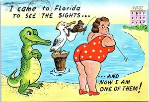 Sono venuto in Florida per vedere le attrazioni e ora sono uno di loro! Cartolina Umorismo - Foto 1 di 2