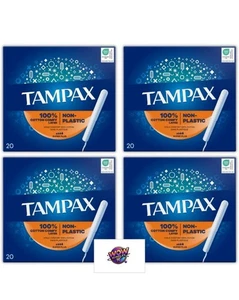 Tampons Super Plus | 100% Cotton Comfort Layer | 20 Count Each | Bundle of 4 - Picture 1 of 3