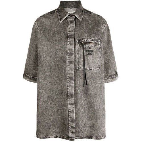 Giacca Camicia Denim Fendi Zip Tasca Logo 49396514