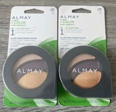 Lot Of 2 Almay Intense I-Color Party Brights Eye Powder Shadow 0.2 oz 140 Greens - Image 1 of 4