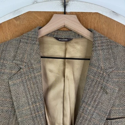 Blazer de tweed de colección para hombre 42R marrón espiga ventana 2 botones lana abrigo deportivo Foto 1 de 4