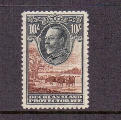 BECHUANALANDIA 1932 10/- NEGRO Y MARRÓN SG110 MH CAT £325 - TONO GOMA Foto 1 de 2