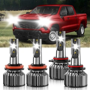 For Chevy Silverado 1500 LD 2019 LED Headlight Kit High Low Beam Light Bulbs - Picture 1 of 11