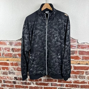 Johnny Blaze Jacket Mens 2XL Black Tiger Print Full Zip Lightweight Streetwear - Picture 1 of 11