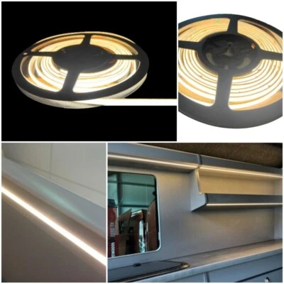 12v COB LED Flex Strip Light Campervan/Caravan Warm White, Waterproof IP65 2.5m - Image 1 of 4