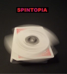 SPINTOPIA  Card spins on top of deck!  Red Bicycle Gimmick + Instructions, Magic - Picture 1 of 4