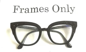 JIMMY CHOO 237 807 BLACK CRYSTALS AUTHENTIC FRAMES Only Made In Italy Preowned - Picture 1 of 9