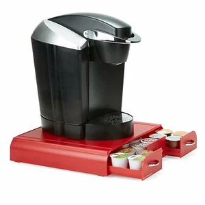 Mind Reader 36 Capacity K-Cup, Dolce Gusto Coffee Pod Holder Triple Drawer, Red - Picture 1 of 7