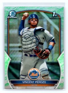 Vincent Perozo 2023 Bowman Chrome Lunar Glow Refractor SP 1st #BCP-102 NY Mets - Picture 1 of 2