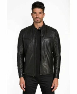 Jared Lang Leather Jacket Black Mens Size S MSRP $395 - Picture 1 of 2