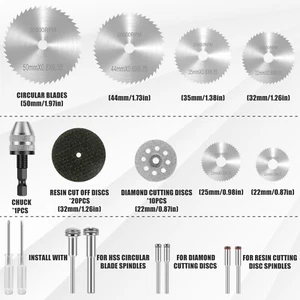 45Pcs Cutting Wheel Discs Mini Rotary Tool Cutting Blades Set HSS Circular guQvl - Picture 1 of 11