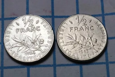 2 France    1/2  FRANCs  1983 & 1984 - Image 1 of 4
