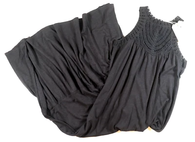 VESTIDO MAXI FAT FACE CECE CROCHÊ JERSEY EM CAMADAS - PRETO 975011 FEMININO REINO UNIDO 8 12 14 - Imagem 1 de 4