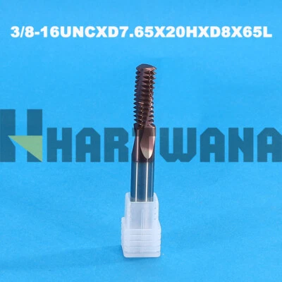 3/8-16 UN Carbide Thread Mill TiAlN Coated Full Tooth CNC Milling Thread Cutter - Image 1 of 4
