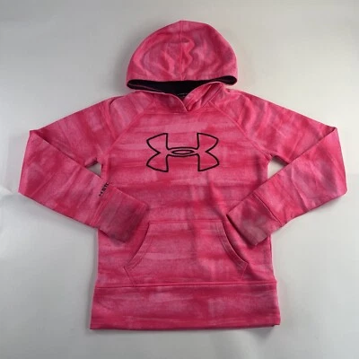 Chaqueta Under Armour Rosa Mediana Jóvenes Niñas Tormenta Suelta Pullover Sudadera con Capucha Mancha Foto 1 de 4