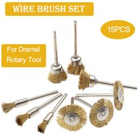 15PC Heavy Duty Drill Wire Wheel Cup Flat Brush Metal Cleaning Rust Sanding Set