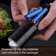 Electric Salt & Pepper Grinder Set Shaker Adjustable Coarse Auto Mills L0Q5