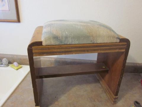Mid Century Oak Vanity Bench  (VB-51) Cover